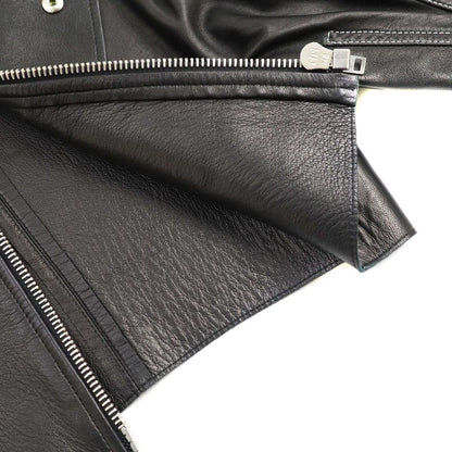 Celine by Phoebe Philo 16ss Puff Sleeve Leather Biker Jacket 2 5r58 6987 Black