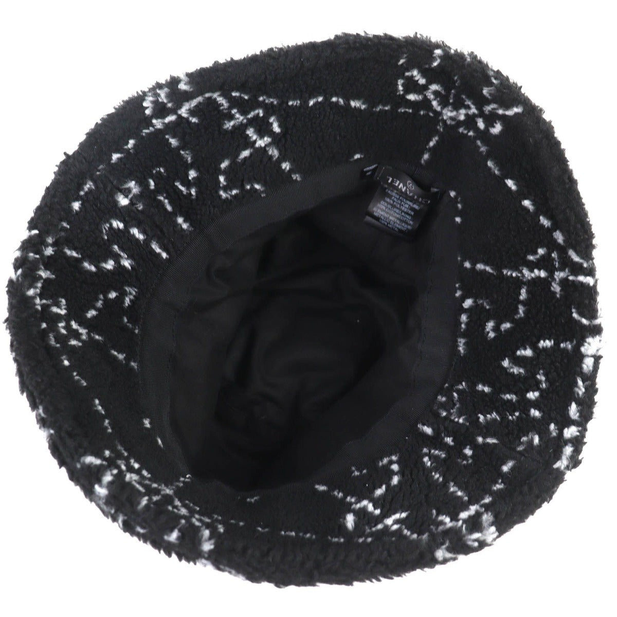 Chanel CC Logo All Over Pattern Pile Bucket Hat Black — view 6