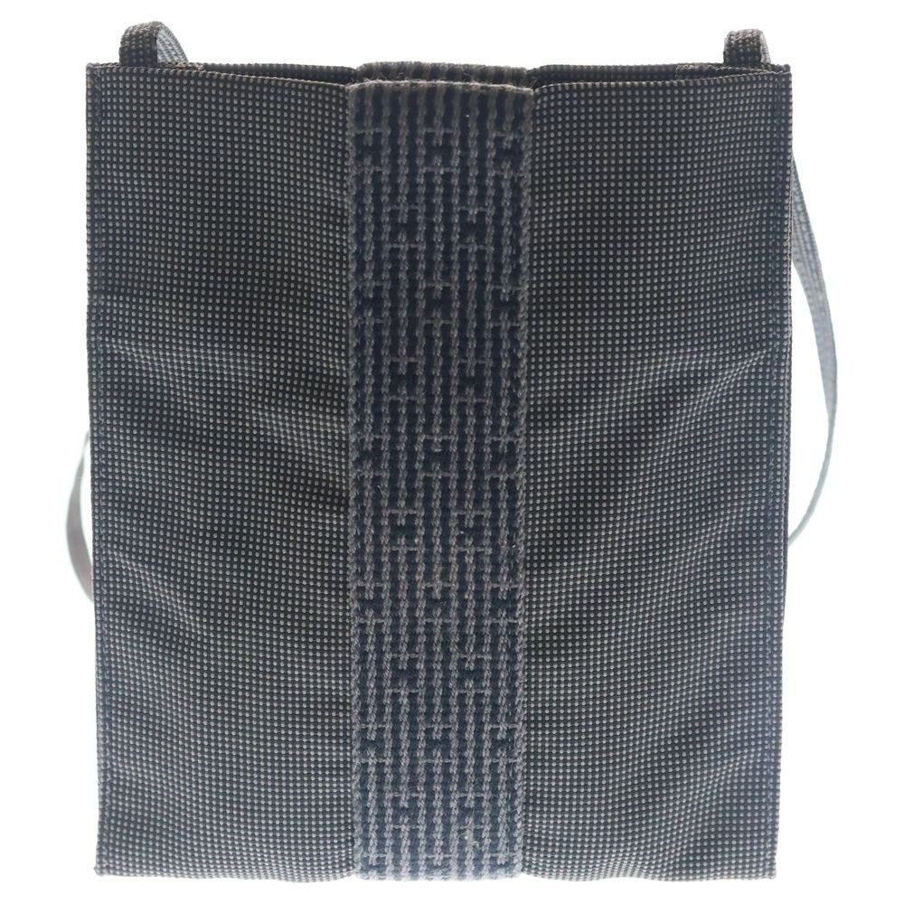 Hermes Her Line Pochette Canvas Shoulder Bag Gray