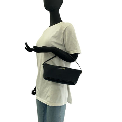 Gucci Black Silver Hardware GG Canvas/leather 039 1103 Handbag Accessory Pouch