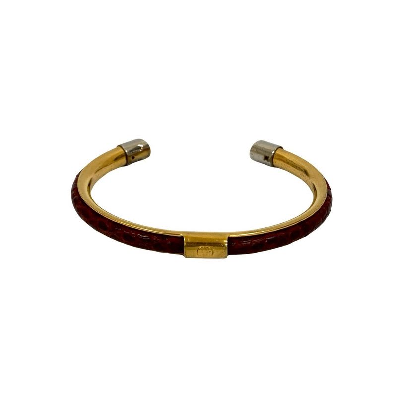 Gucci GG Logo Leather Bangle Bracelet Accessories Small