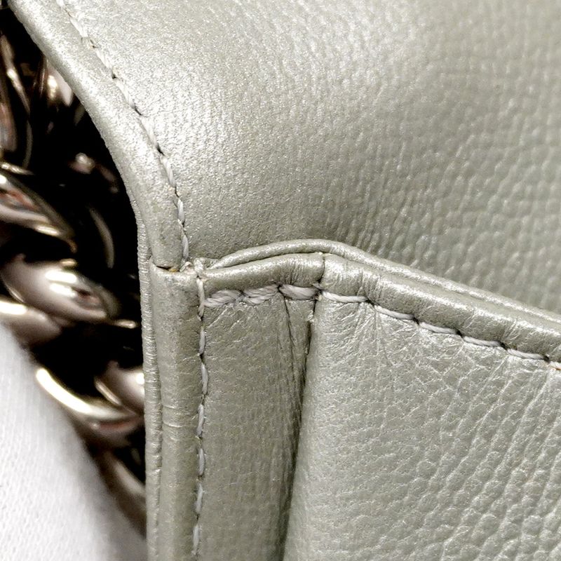 Chanel Shoulder Bag Boy Chanel Caviar Skin Gray Silver Hardware Women