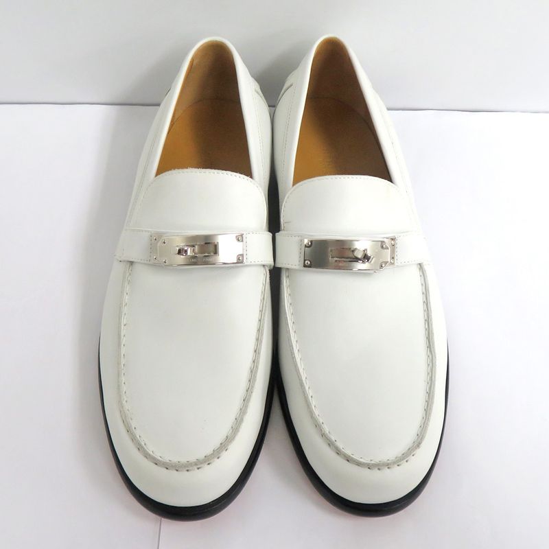 Hermes Loafers - Kelly Hardware White Silver-hardware 41 26.5cm