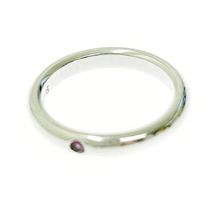 Tiffany & Co Tiffany & Co Silver Pink Sapphire Stacking Band Ring 2.5g 925