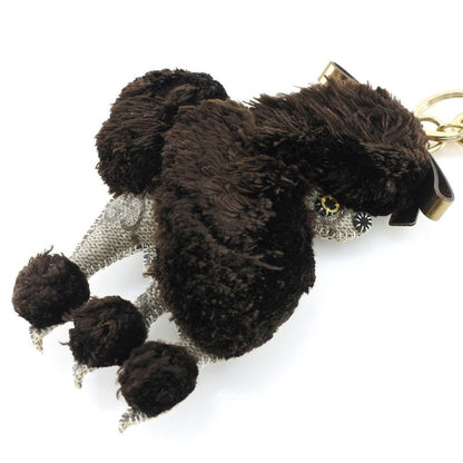 Gucci Poodle Bag Charm Guccioli GG Supreme Canvas Brown Unisex Key Holder