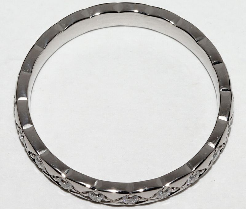 Chanel Ring 18K White Gold Diamond 20P Coco Cush Ring Mini Model J11871