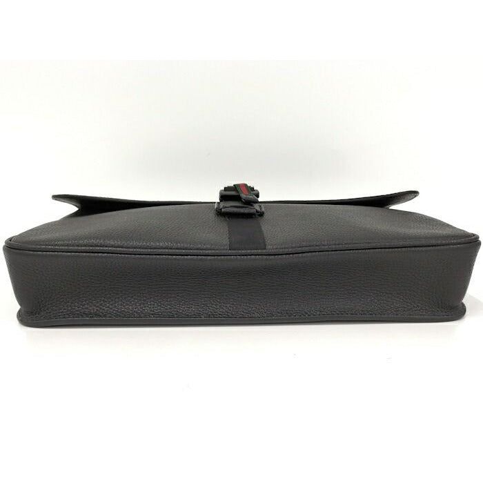 Gucci Business Case Clutch Bag Leather Black — view 6