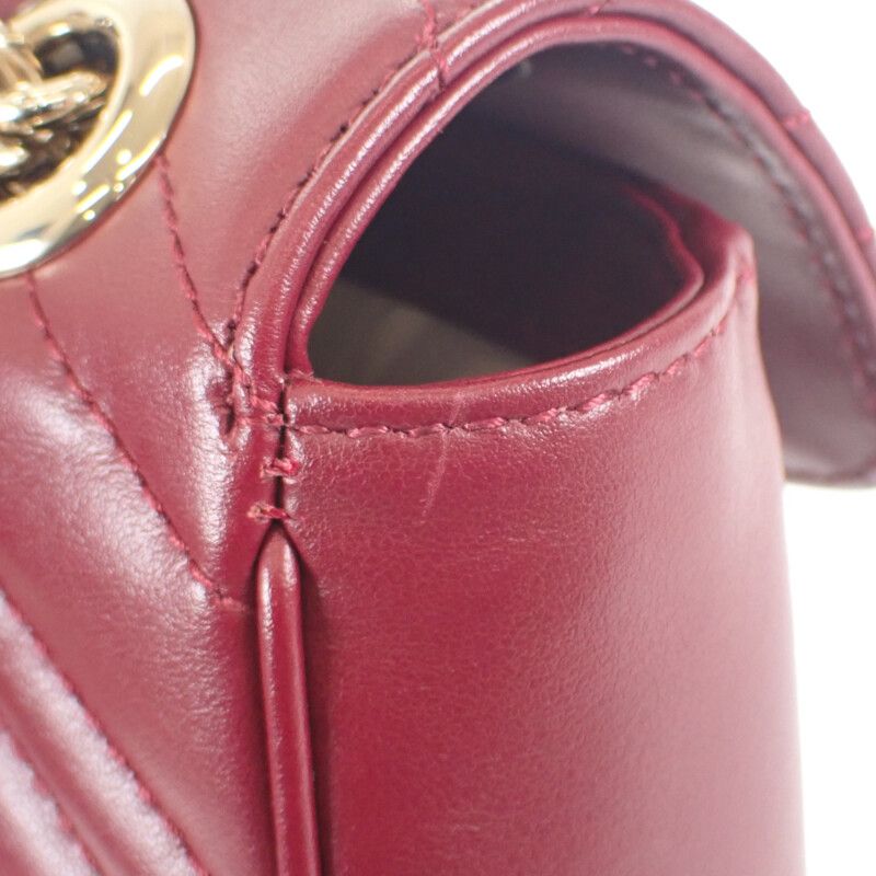 Gucci GG Marmont Mini Shoulder Bag 446744aadpj6207 Leather Rosso Ancora