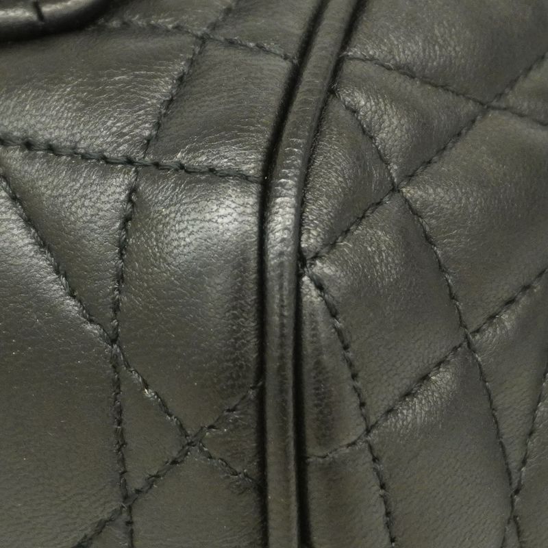 Christian Dior Backpack Daypack Canage Caro Leather Black Gold Hardware Women