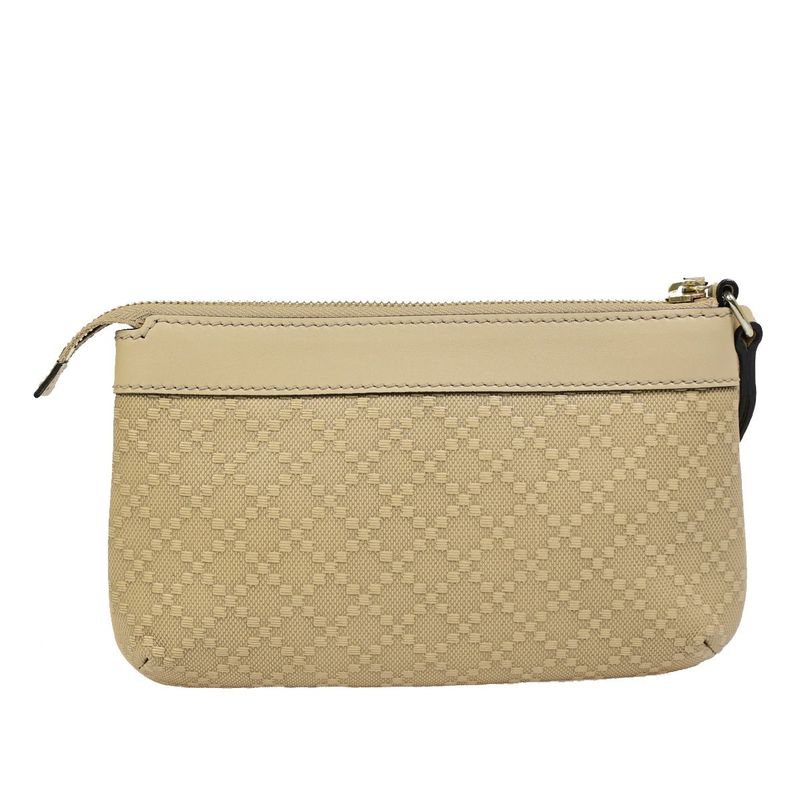 Gucci Pouch Diamante Beige Leather 67bs128