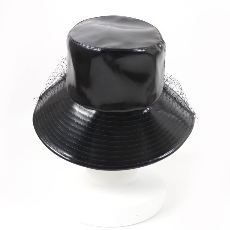 Christian DIOR 95tdd924g135 Oblique Bucket Hat With Veil Tulle Black 59 Made In