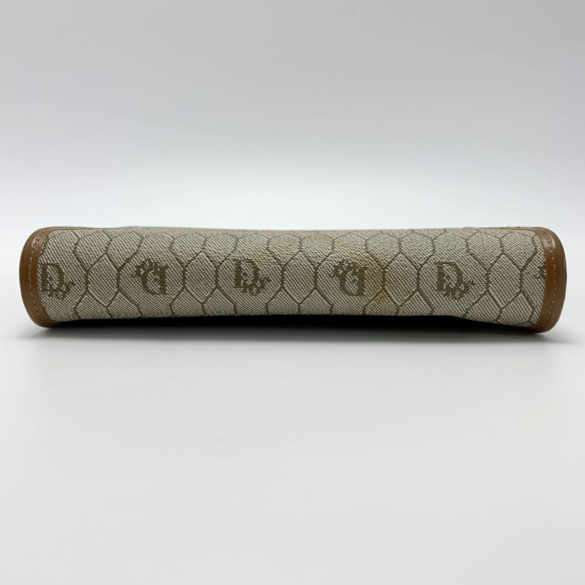 Christian Dior Honeycomb Trotter Beige Chain Shoulder Bag Gold Hardware