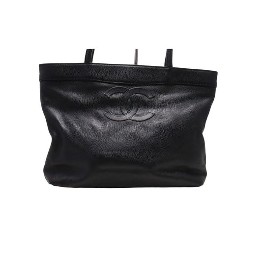Chanel CC Logo Caviar Leather Tote Bag