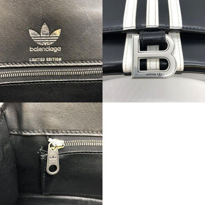 Balenciaga Hourglass Small Adidas Collaboration Handbag Leather Black Women