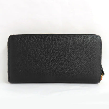 Gucci Double G Zip Around Wallet 456117 Black Gold Hardware Leather