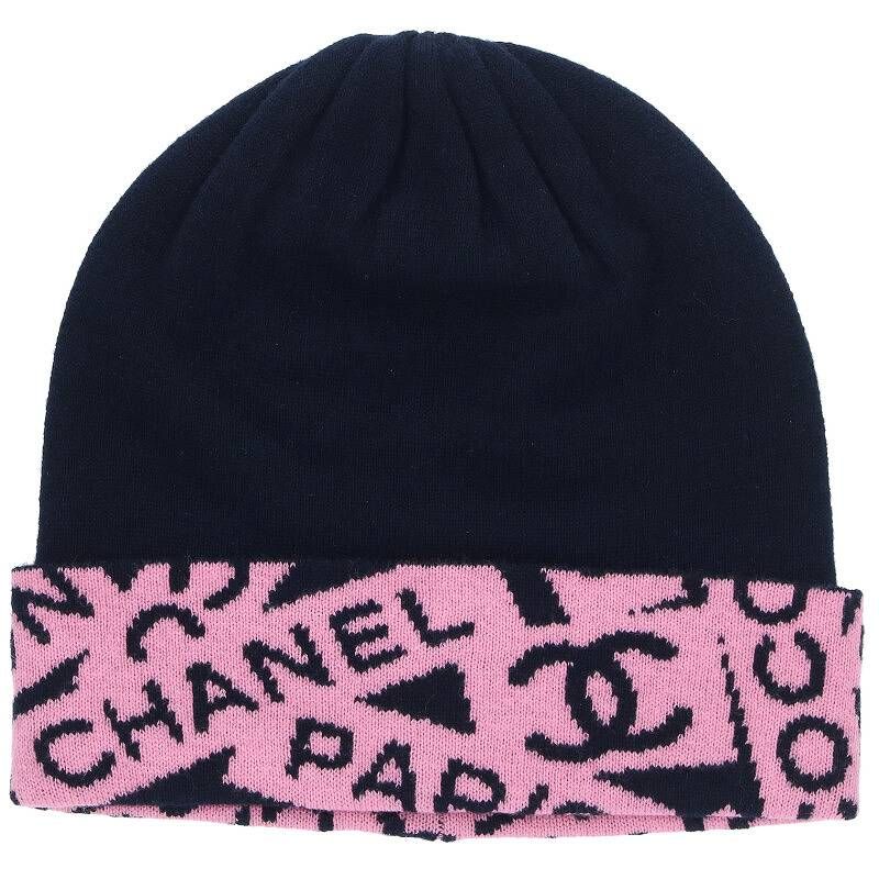 Chanel 24SS Logo Cashmere Blend Knit Cap Beanie Women