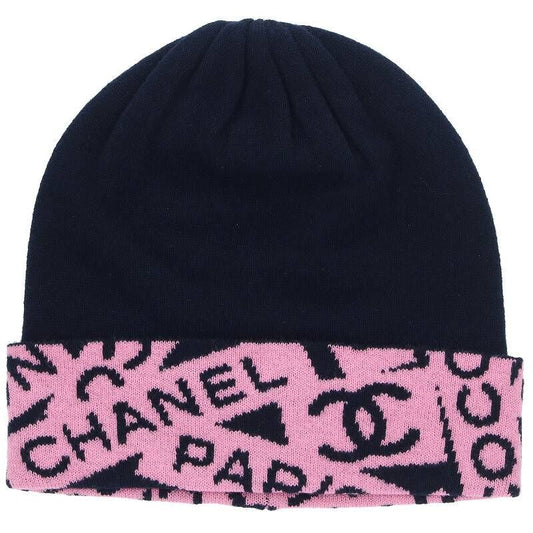 Chanel 24SS Logo Cashmere Blend Knit Cap Beanie Women