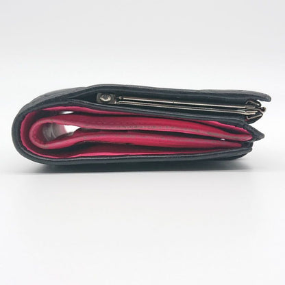 Chanel Cambon Line Folding Wallet With Clasp Black Coco Mark Lambskin Box With