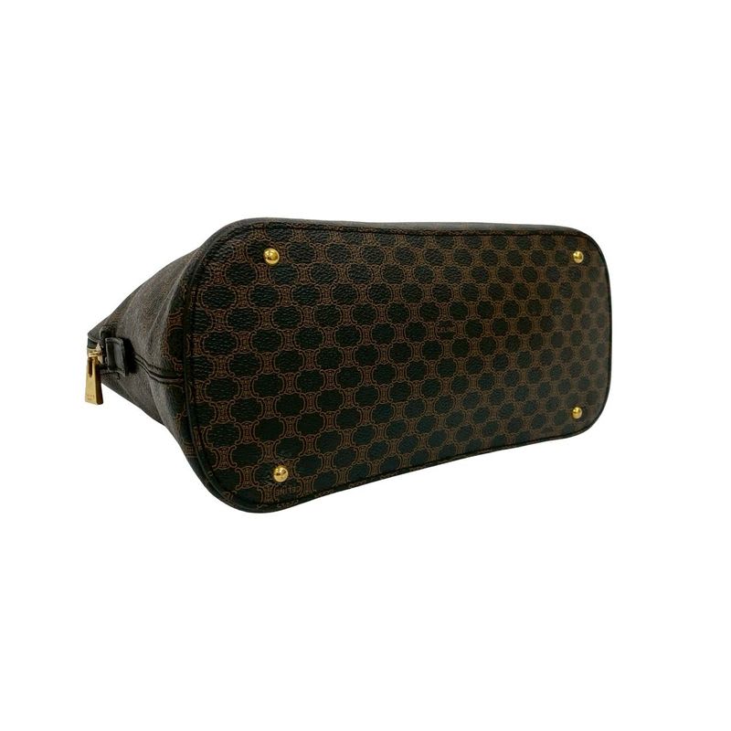 Celine Vintage Macadam Blason Pattern Logo Leather Handbag