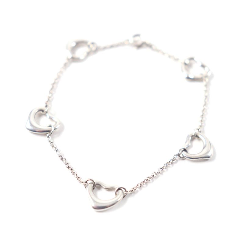 Tiffany & Co Open Heart 5P Bracelet Accessory Sv925 Silver Weight