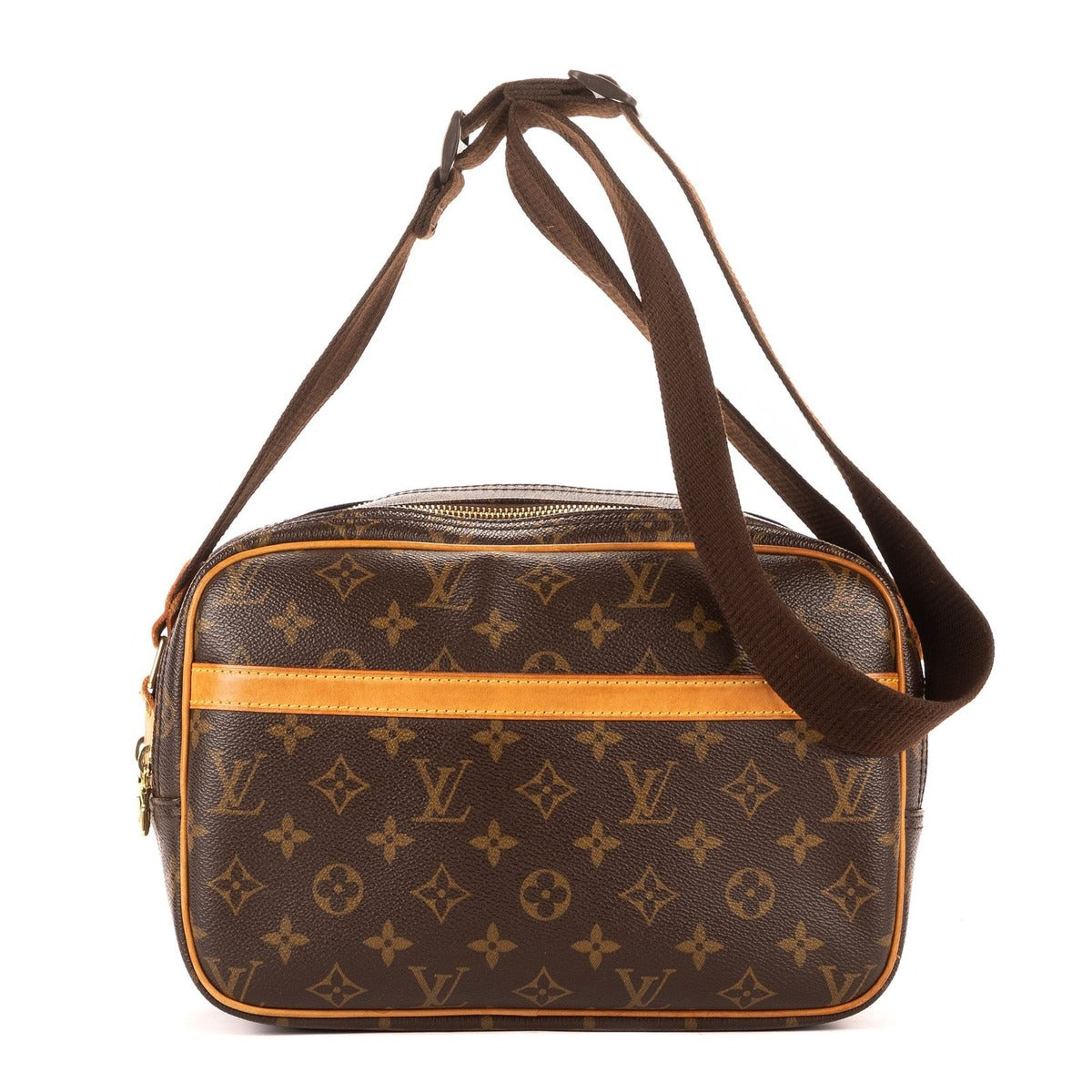 Louis Vuitton Reporter Brown Monogram Canvas Shoulder Bag