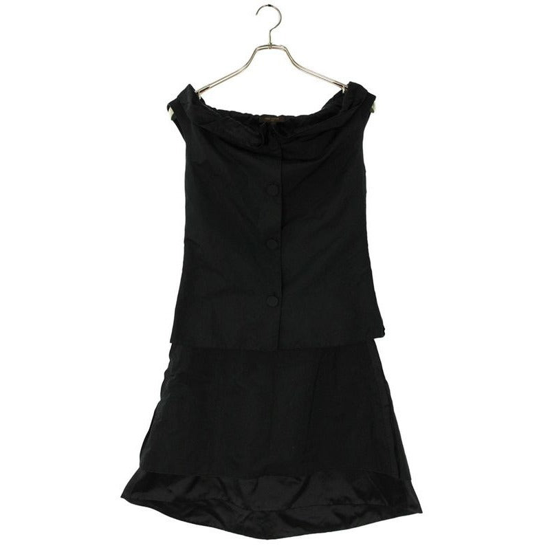 Louis Vuitton Rw131 a F3 Bl22 pfc Sk14 Nylon Sleeveless Vest Flared Skirt Set