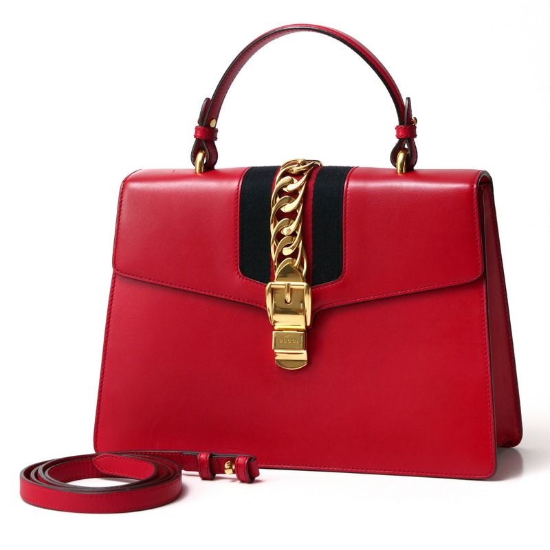 Gucci Sylvie Sherry Line Handbag 2 way Shoulder Bag Web Ribbon Gold Chain