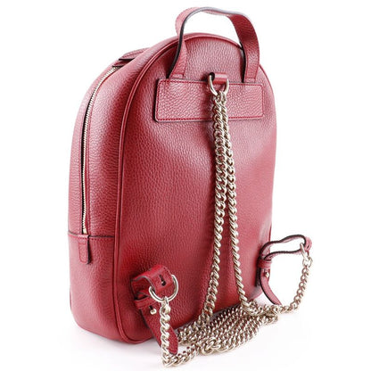 Gucci Soho Interlocking Chain Backpack 536192 Leather Red Women's Backpack/daypa