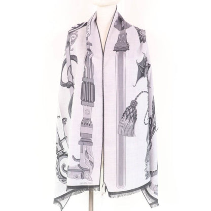 Hermes Rectangle 63 X 180cm (70.87in) Catsouna Cashmere Silk Gris Cine Clesle /