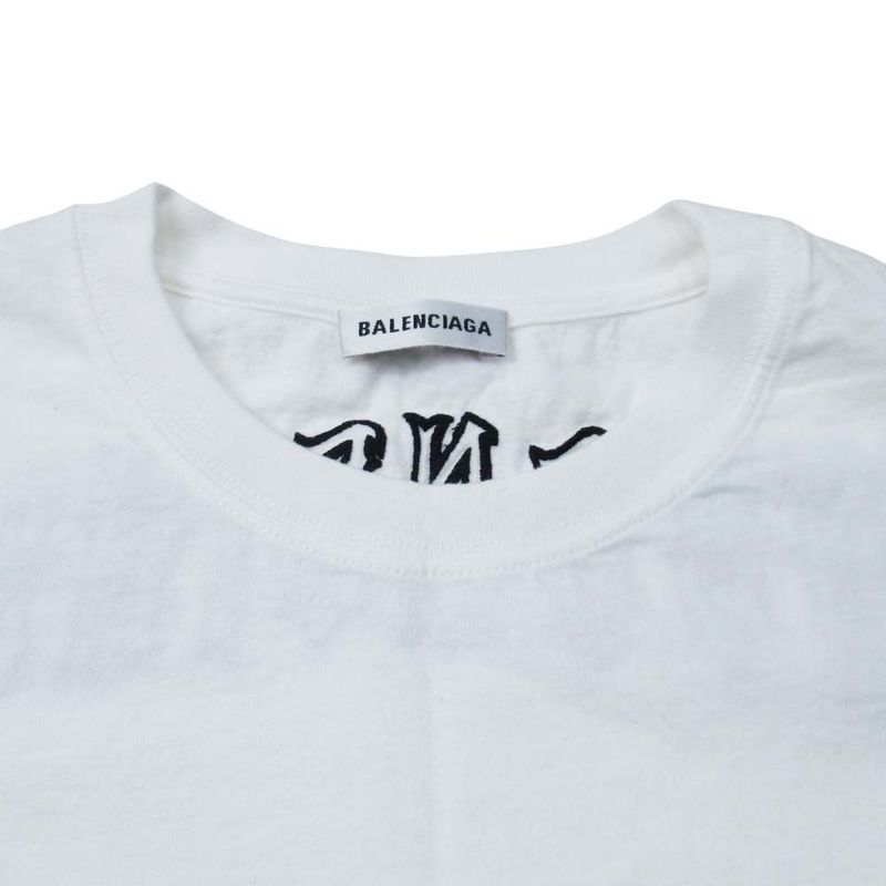 19ss Balenciaga Tattoo Logo T-Shirt Tattoo Logo Back Embroidery Short Sleeve