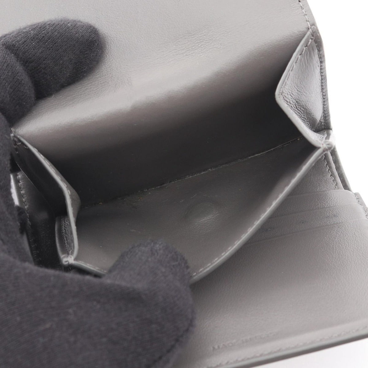 Celine Trifold Wallet Small Gray Leather — view 4