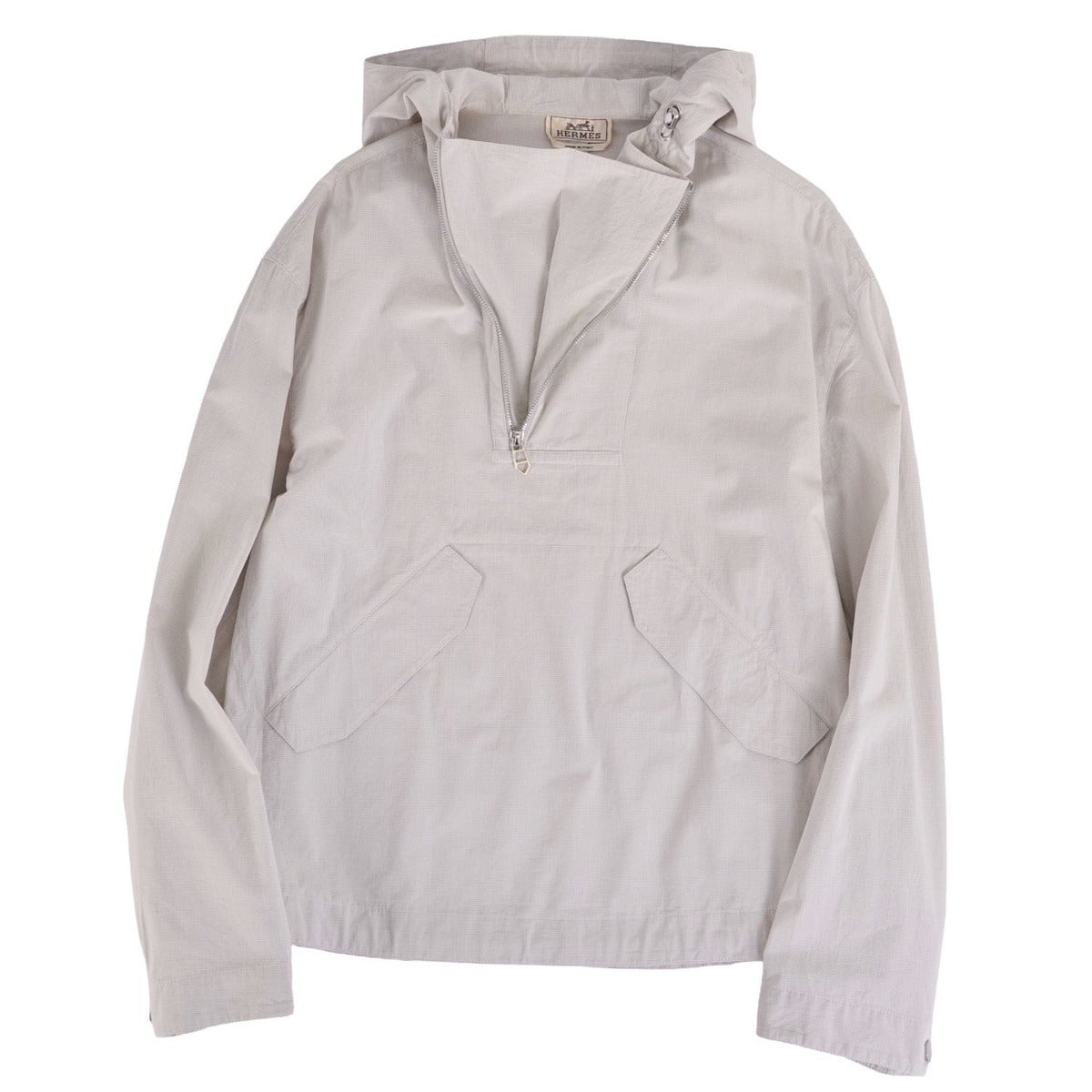 Hermes Shirt Hoodie Pullover Half Sweater Light Gray
