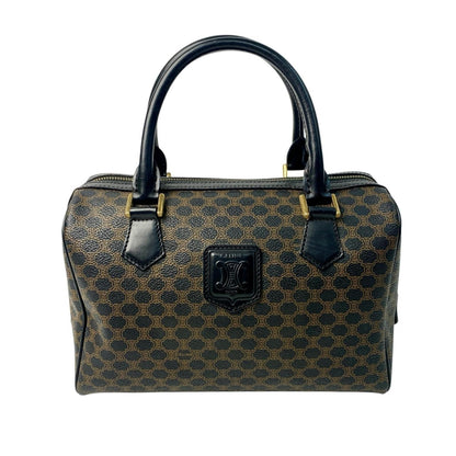 Celine Black Macadam Pattern Mini Boston Bag