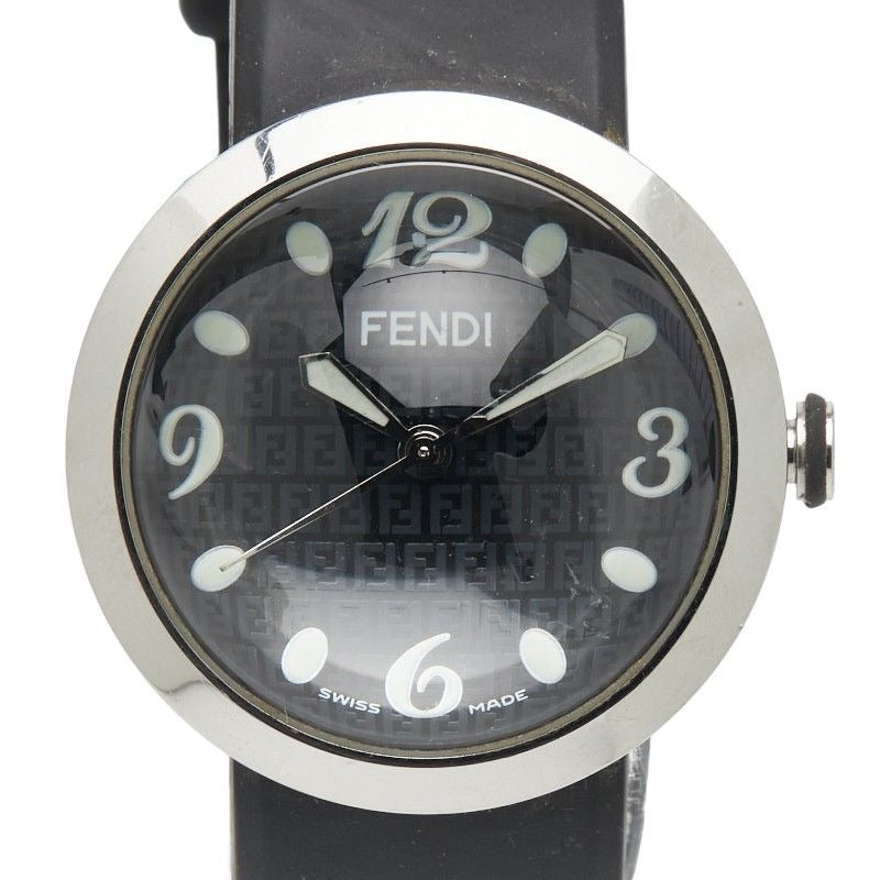 Fendi Bousra 8010 g Silver Black Stainless Steel Rubber