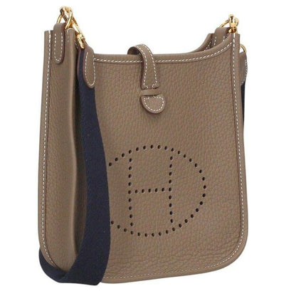 Hermes Evelyne TPM Taurillon Clemence Etoupe Shoulder Bag