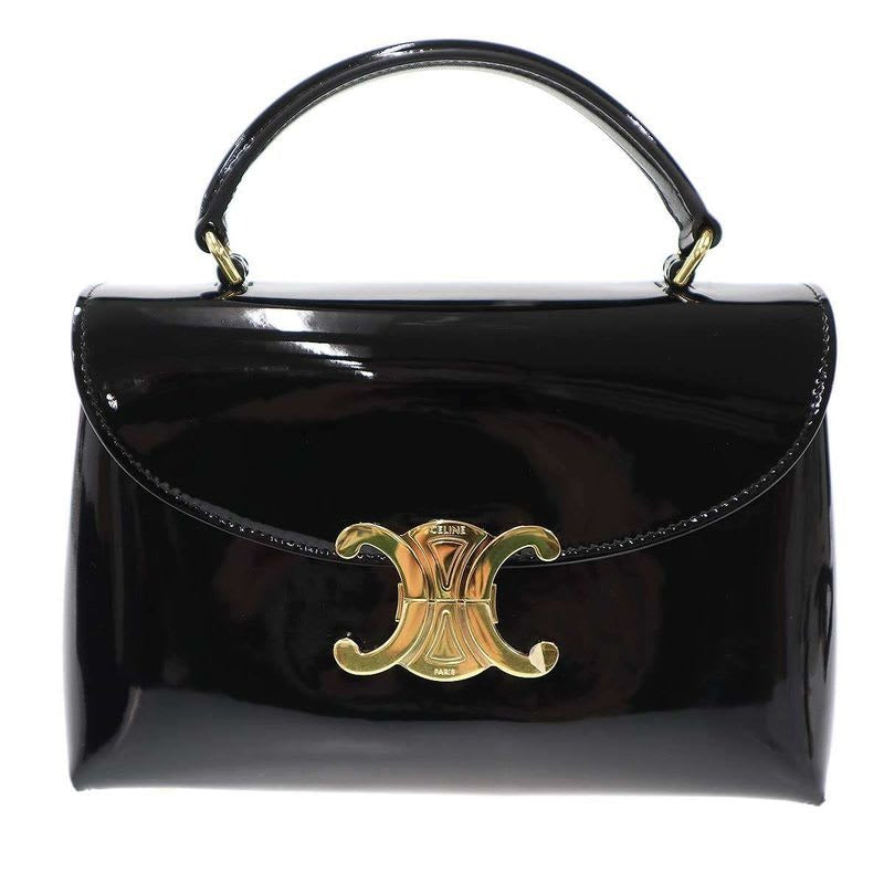Celine Teen Nino Patent Leather Shoulder Bag Black