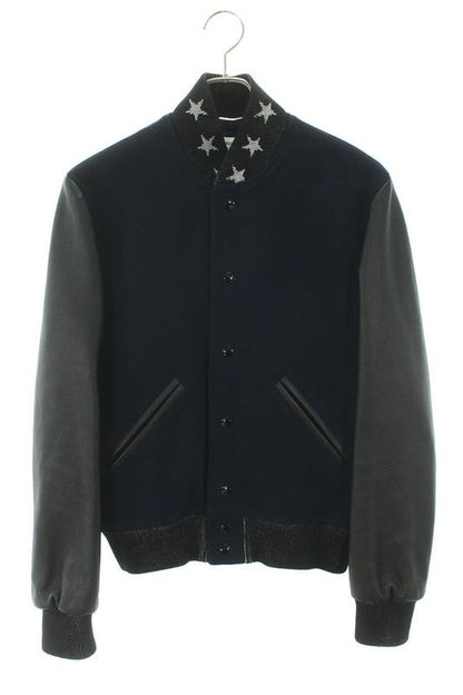 Saint Laurent Paris Teddy 455208 Y180w Leather Trim Stajan Blouson Men's 44