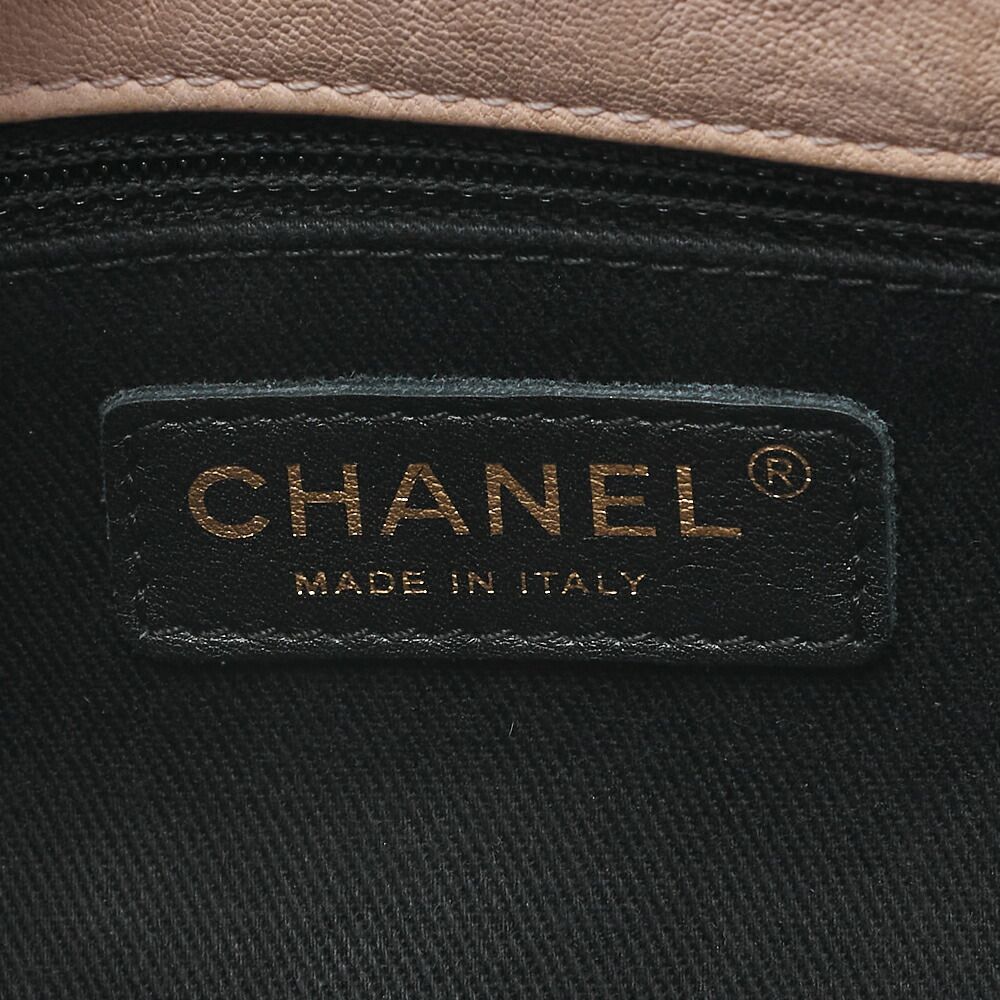 Chanel Shoulder Bag Calfskin V-stitched Beige Turnlock Single Flap With Gold