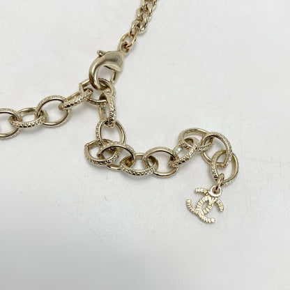 Chanel Cocomark Lip Charm Necklace A22/c Gold Metal Rhinestone Long Necklace