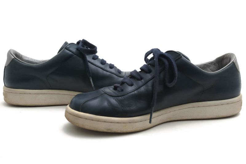 Chanel Shoes Sneakers Shoes Low Cut Women Leather Genuine Leather Navy Blue