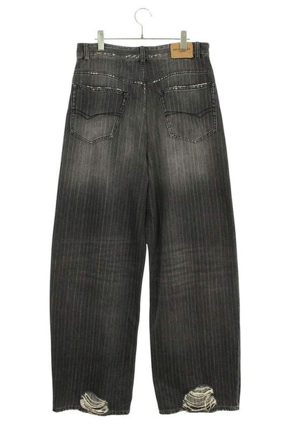 Balenciaga 675218 Tjw77 Destroy Pinstripe Baggy Denim Pants Men's S