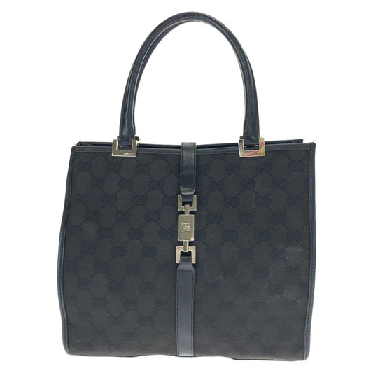 Gucci Jackie Black Silver Hardware GG Canvas 002 1065 Tote Bag Handbag Women