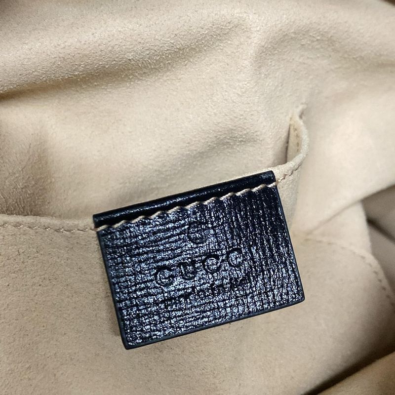 Gucci Shoulder Bag Horsebit 1955 Bucket Bag 602118 Black Drawstring Shape