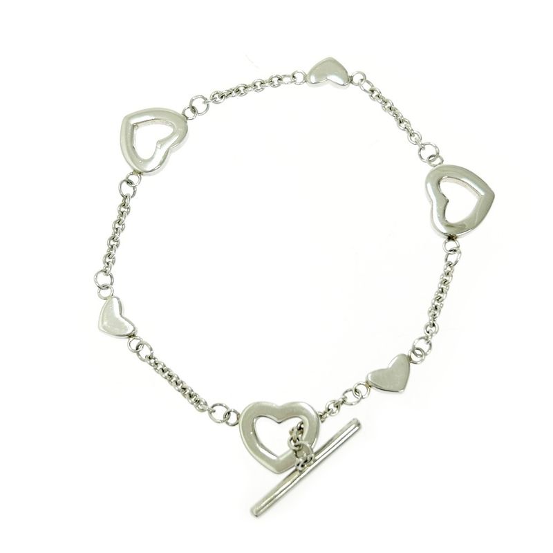 Tiffany & Co Tiffany & Co Silver Heart Link Lariat Bracelet 7.1g 925 Engraved