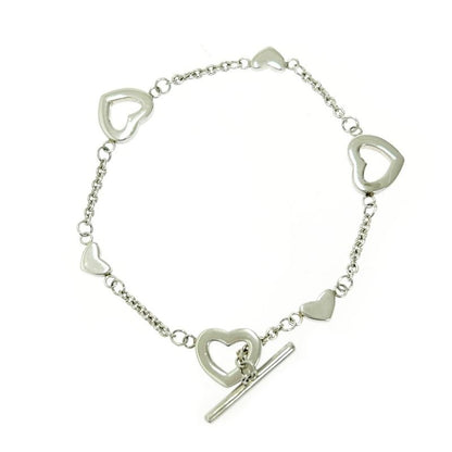 Tiffany & Co Tiffany & Co Silver Heart Link Lariat Bracelet 7.1g 925 Engraved