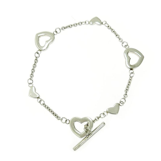 Tiffany & Co Tiffany & Co Silver Heart Link Lariat Bracelet 7.1g 925 Engraved