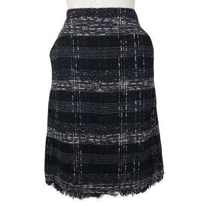 Chanel Tweed 05P P26088v16545 Cotton And Nylon Black/navy Blue Ladies Skirt