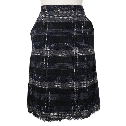 Chanel Tweed 05P P26088v16545 Cotton And Nylon Black/navy Blue Ladies Skirt