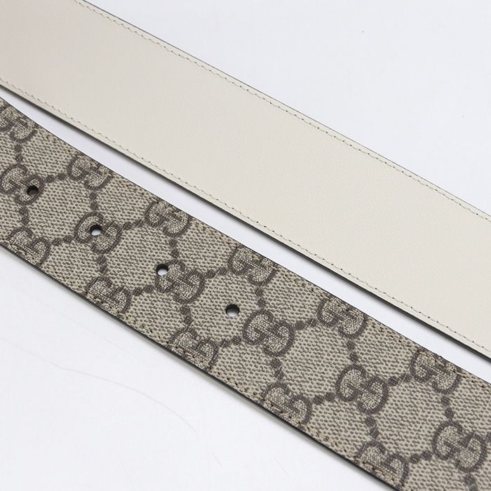 Gucci Wide Double G 400593 Belt GG Supreme Women's