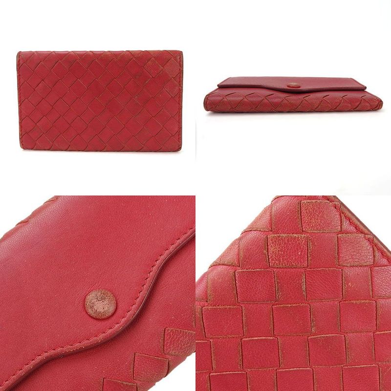 Bottega Veneta Key Case 6-stack Intrecciato Woven Red Leather Red Leather Small